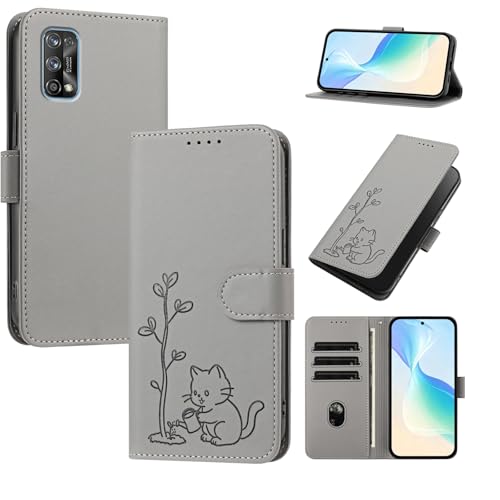�X�}�z�P�[�X �Ή��@�� for Realme 7 Pro 4G,�Ή��@�� for Realme 7 Pro 4G�yPU���U�[�� �}�O�l�b�g�J�� ���z �J�[�h�E�������[ �X�^���h�@�\�t���zGray