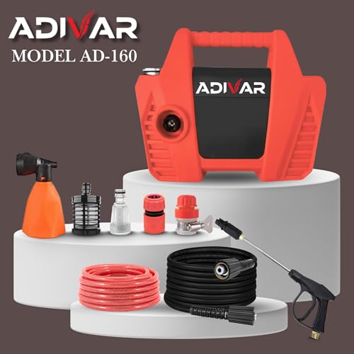 Image of AD-160 High Pressure Washer | 1800W Motor | 160 Bar Max Pressure | 6 L /Min Flow Rate | Portable Electric Washer for Car, Bike, Walkways & Home Cleaning | 8M Outlet Hose Pipe Included