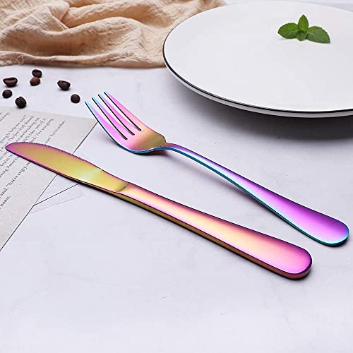 image for Topbooc Portable Stainless Steel Flatware Set, Travel Camping Cutlery 