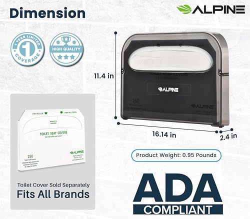 Alpine Industries ALP453 Alpine Toilet Seat Cover Dispenser - Wall Mount Disposable Toilet Seat Cover Holder For Commercial And Residential Use thumb #1