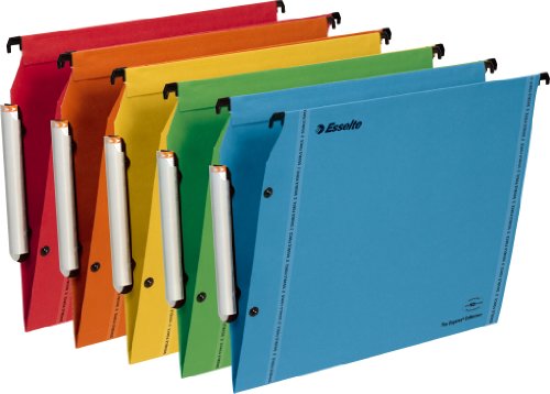 Esselte LGM VisioPlus - Dossiers Suspendus A4 Latéraux, Capacité 100 Feuilles, Fond en V, Entraxe 330 mm, Porte-Étiquette XL Intégré, Lot de 10, Coloris...