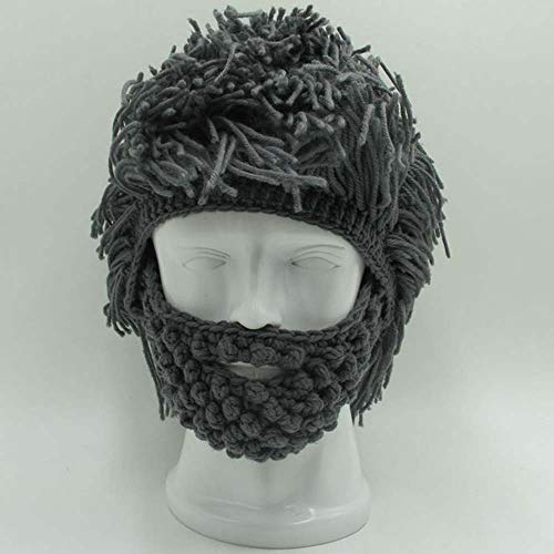 Gorro tejido con barba Viking estilo Bárbaro para invierno miniatura 7