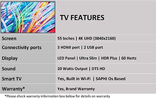 Image of Philips 139 cm (55 inches) 6100 Series 4K LED Smart TV 55PUT6103S /94 (Black)