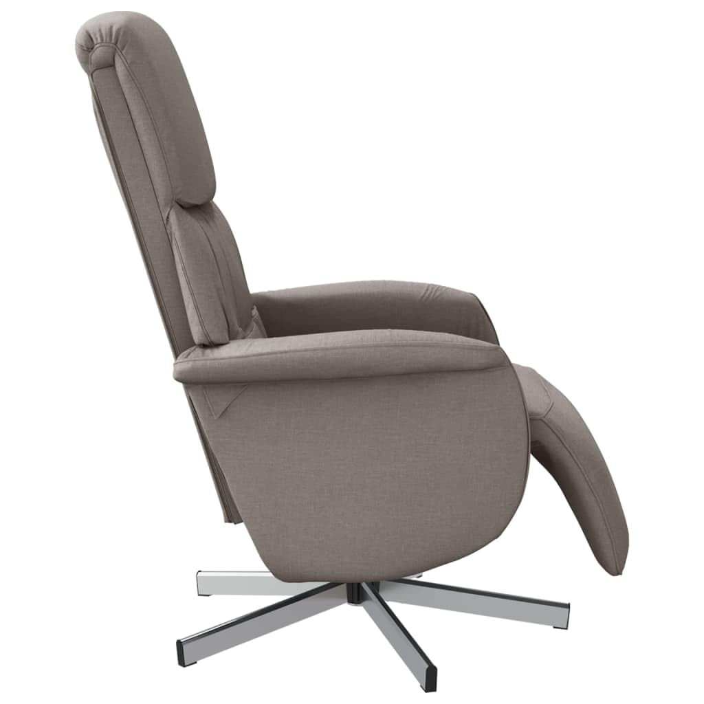 Sillón de relax con reposapiés, 71 x 91 x 105 cm, funda de tela, estructura de metal, cómoda silla giratoria para salón, dormitorio, oficina