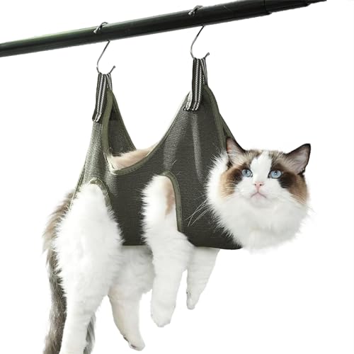 Qrity 1 Pièce Hamac de Toilettage pour Chiens et Chats de Petite Taille,Confortable et Respirant Harnais Toilettage,pour Aider Les Chiens et Chats à Couper Les Griffes et Le Toilettage du Bain -XS