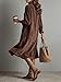 chouyatou Women's Fall Corduroy Button Down Shirt Dress Casual Lapel a Line Pleated Tunic Shift Midi Long Dress (Large, Coffee)