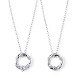 [ザ・キッス] THE KISS SPD1423MOS-1424MOS モアサナイト シルバー ペアネックレス クリスマス 記念日 誕生日 ラッピング袋 BOX付 40cm 50cm