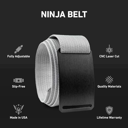 GRIP6 Ninja Belt: Durable Belts for Men & Women, Versatile Nylon Tactical Belt for Work, Golf, Casual & Outdoor Use - Thumbnail 2