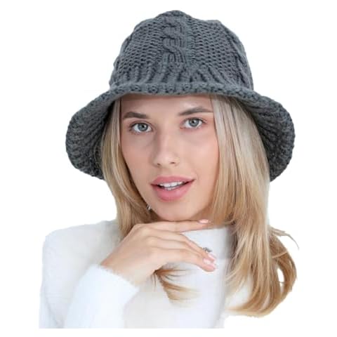 iNelihoo Women Winter Crochet Bucket Hat Cover
