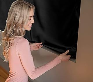 Temporary Blackout Blinds | Easy to Stick On with VELCRO® Brand Fasteners | Cut To Size To Fit Any Window | Ideal for Portable Use, Travel and Bedroom |100% Blackout Material