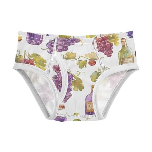 KLL Grapes Bottles Wine Baby Boys Cotton Nighttime Underwear Breathable Children Panties
