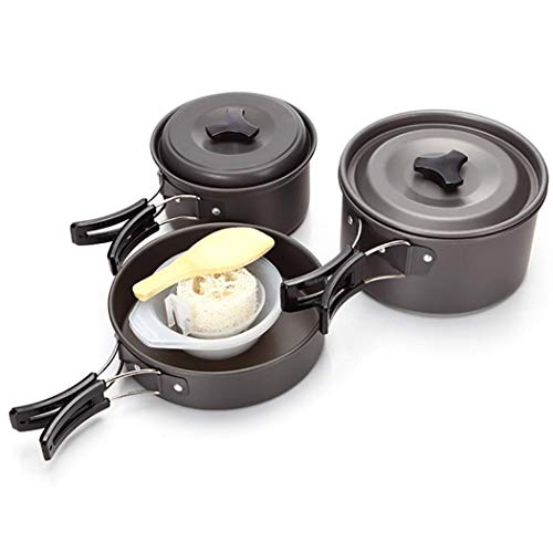 Image of 9PCS Outdoor Portable Camping Cookware Set for 2-3 Persons - Multicolour