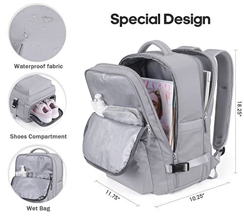 Large Travel Laptop Backpack, Expandable 45L Carry On Backpack Water Resistant Airline Approved Business College Bookbag Work Computer Bag Gifts For Men & Women Fits 17 Inch Notebook #TOP1