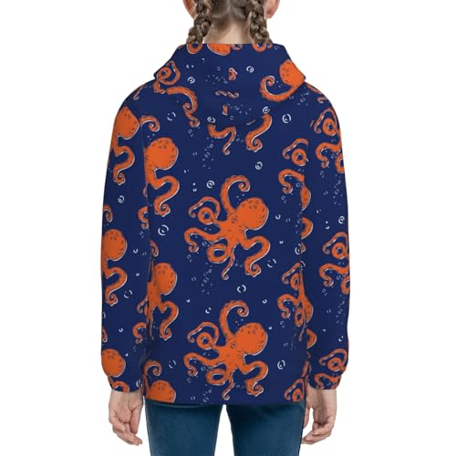 Octopus Kids Pullover Hoodies Boys Sweatshirts Girls Athletic Clothes with Pocket4