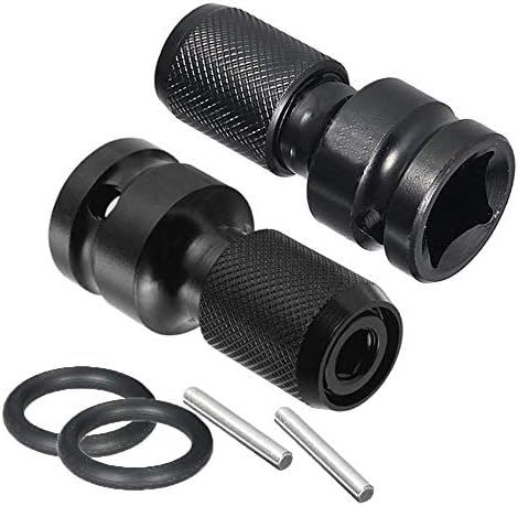 2pcs Quick Release 1/2-Inch Drive to 1/4-Inch Hex Female Socket Adapter Converter Chuck Adaptor for Impact and Ratchet Wrenches
