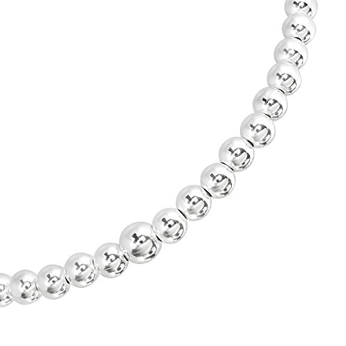 Aeravida Simple Round 3Mm Beads Sterling Silver Stretch Unisex Bracelet #TOP1
