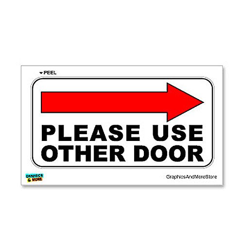 Please Use Other Door Right Arrow - Business Store Door Sign - Window Wall Sticker