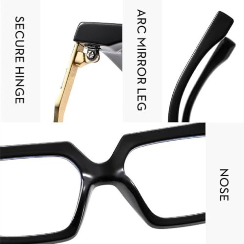 Monture de lunettes carrées en métal précieux vintage - 2