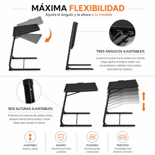 Mesa auxiliar portátil plegable para evitar dolores de espalda en el sofá 6
