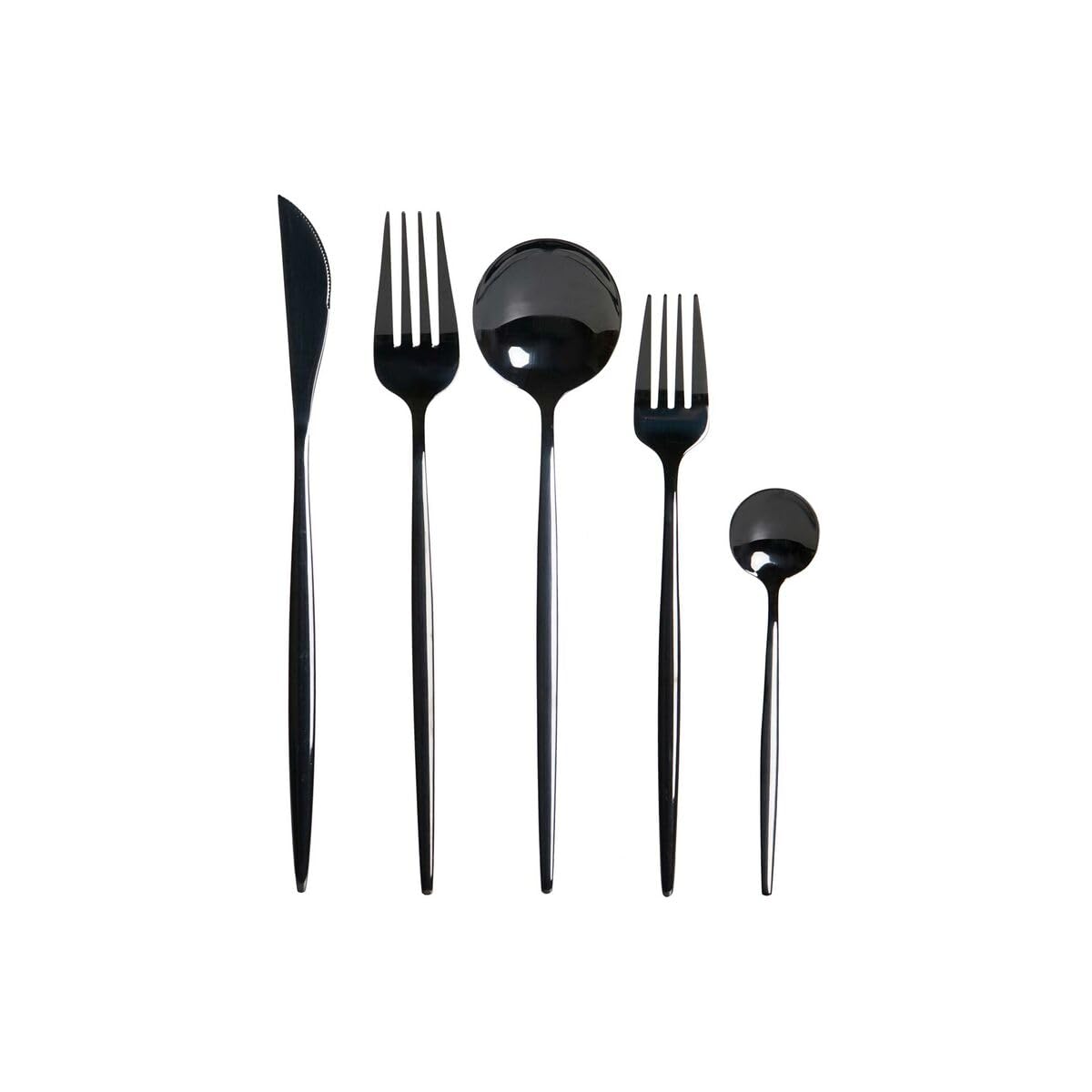 Ménagère noire en acier inoxydable DKD Home Decor | Design élégant pour table chic