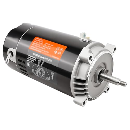RAMATA UST1102 1 HP Swimming Pool Pump Motor Compatible with Hayward Super Pump Super II Max Flow Northstar & Jacuzzi Magnum 115/230V 3450 RPM 56J Frame