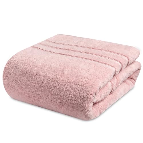 Towelogy Extra Large Bath Towels for Adults 90x140cm 100% Egyptian Cotton Zero Twist Absorbent & Super Soft Hotel Quality Bath Sheet | Ecofriendly Oeko-Tex Certified (Blush, 1)