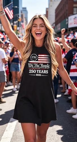 Image of Hotter Than a Hoochie Coochie Mini Dress Women Vintage Country Music Tank Dress Sleeveless Summer Vacation Dress
