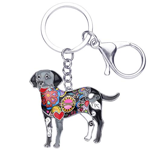 WEVENI Enamel Alloy Labrador Dog Keychain Accessories Pet Jewelry Car Wallet Charms For Women Girls