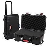 Alikan 防水・防塵・耐衝撃ハードケース, キャスター・伸縮ハンドル付き, カスタマイズ可能スポンジ内装, カメラ・ドローン・測定機器用 (NPP7009)