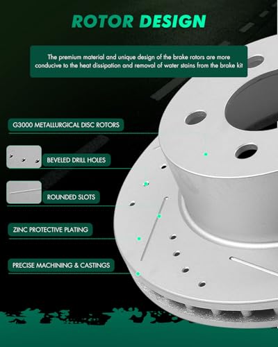 Image of SCITOO 120.67022,5115 Front Brake Rotors Fit 1990-1999 For Jeep Cherokee