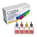 Produktbild KANGKEF C3224dw Toner Refill Pulver Ersatz Für Lexmark C3224dw C3326dw C3426dw MC3224i MC3326i MC3426i Refill Toner Pulver Für C3210K0 C3210C0 C3210M0 C3210Y0,4 Pack-BK/C/M/Y
