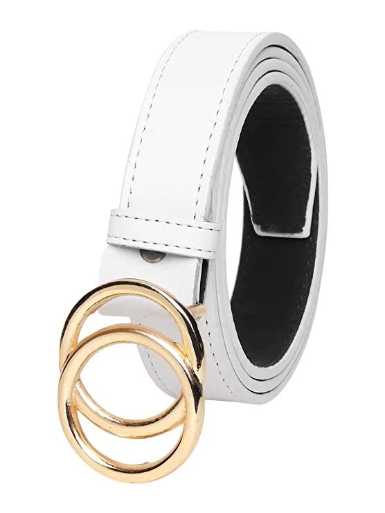 Women Casual, Formal White Artificial Leather Belt
