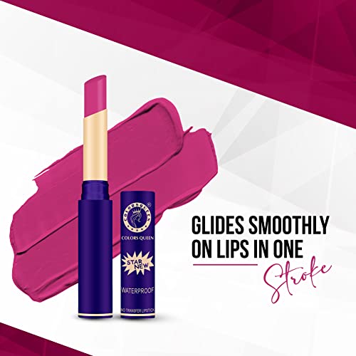 Image of Colors Queen Queen Lips Matte Lipstick | Long Lasting Lipstick Waterproof Highly Pigmented with Smooth Application | Smudge Proof Lipstick for Women (03 - Magenta)