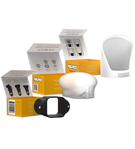 MagMod MagSphere Flash Diffuser Modifier Bundle with MagGrip Universal Magnetic Mount Base, and MagBounce Camera Flash Diffuser - Compatible with Godox, Canon, Nikon, Sony, and Most Speedight Flashes