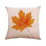 Egurs Funda de cojín, Estilo nórdico de Simplicidad Hoja de Arce Cuadrado Throw Pillow Case Algodón Lino Cojín Protectores 2#