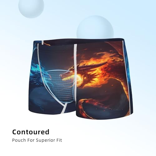 Boys' Cotton Boxer Brief Soft Underwear-Red And Blue Fire Dragon4