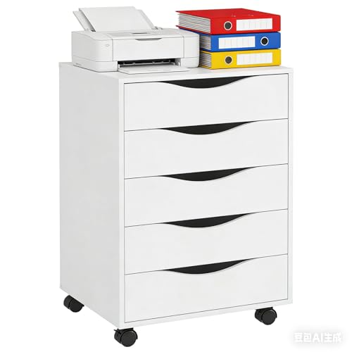 Consejos para Comprar Muebles de Oficina Usados Cdmx - los más vendidos. 49 NEBULYN Archivero,Archivero con 5 cajones, Armario de Archivos para Tamaño Carta A4, Soporte de Impresora para Oficina en Casa 60 * 40 * 60 (Blanco)