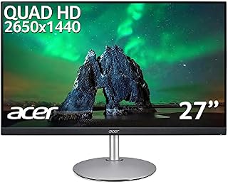Acer CB272Usmiiprx 27 inch Quad HD Monitor (IPS Panel, FreeSync, 75Hz, 1ms, HDR 10, Height Adjustable Stand, DP, HDMI, Silver/Black)