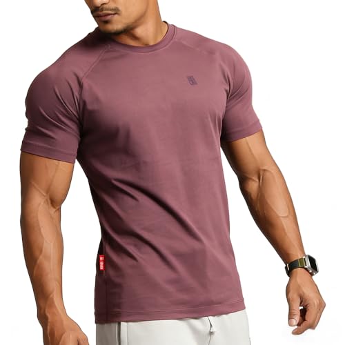 Image of Casual Short Sleeve Crew Neck Classic Wicking Breathable Fitness Muscle Athletic T Shirts Mens
