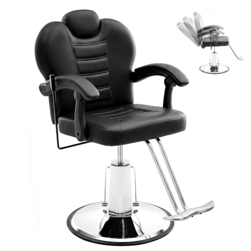 Image of Vantic 90-135 Reclining Salon Chair for Hair Stylist,360 Swivel Barber Chair with Heavy Duty Hydraulic Pump & Base, Adjustable Headrest, Waterproof Cushion, Hair Chair for Barbershop, Home