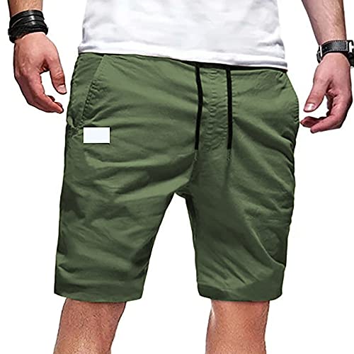 Image of Mens Casual Shorts Drawstring Summer Beach Stretch Twill Chino Golf Shorts Breathable Outdoor Hiking Joggers Short