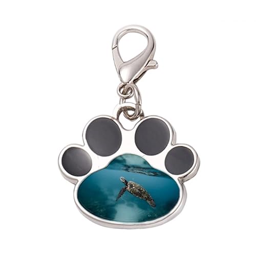 DIYthinker?Ocean Sea Turtle Science Nature Picture Pet Tag Keychain Dog Cat ID
