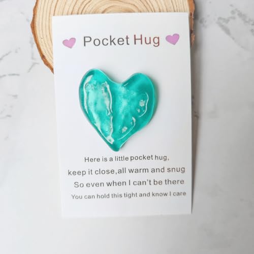 YOJO Pocket Hug Heart with Greeting Cards, Long Distance Relationship Gifts, Gifts for Boyfriend Girlfriend, I Love You Gift for Him Her (Blue)