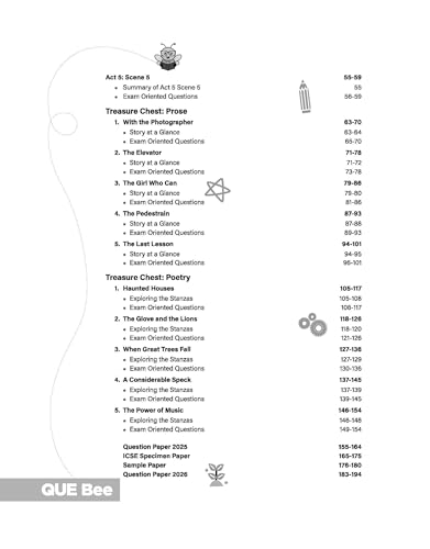 Image of Arihant ICSE Literature in English (Paper 2)) Class 10 Exam 2026-27 | Quick Theory, Exam Pattern Questions & Sample Papers | As per ICSE Syllabus | Que Bee 2nd Edition 2027
