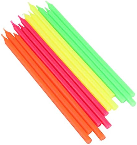 Chef Craft Classic Tall Birthday Candles, 12 Piece Set 6 inches Tall, Neon image 3