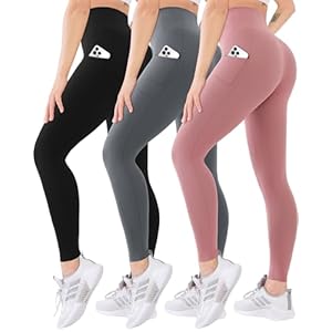 Blisset 3 Pack High Waisted Leggings for Women wit...