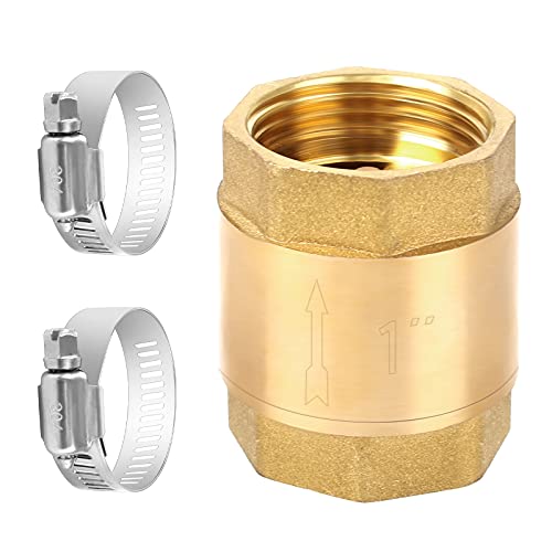 Haisheng 1PCS Válvula de Retención Válvula Antirretorno Válvula de Retención de Agua Válvula de Retención 1 Pulgada con 2PCS Abrazaderas Metalicas Abrazaderas 40mm Abrazaderas Metalicas para Tubos