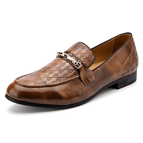 Image of Meijiana Men's Fashion Classic Microfiber PU Leather Loafers and Weeding Dress Shoes for Men