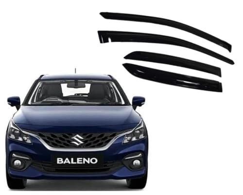 Image of Baleno 2022 Onwards Car Accessories Door Visor Premium Sun Rain Visor Wind Deflector Window Visor Sun Guard for Baleno 2022 Onwards Set of 4 Pieces