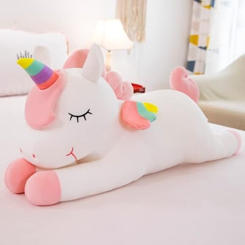 TANNEL Juguetes de Peluche creativos, muñeco de Unicornio Tumbado Grande, Almohada cómoda, Regalo para niños, descompresión Kawaii para cumpleaños Infantil Cover